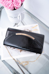 Жіноча чорна лакована сумочка-клатч