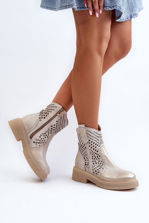 Жіночі шкіряні ковбойські чоботи Gold Lewski 3305/2