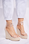 Жіночі босоніжки на анкерах бежеві Beautiful Way