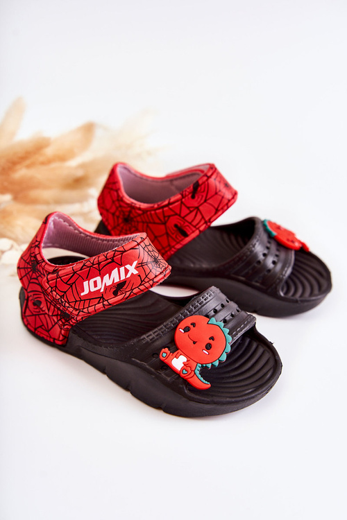 Дитячі світлі босоніжки з декором Black-Red Trusty