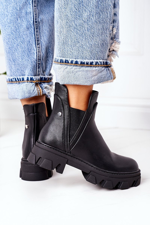 Утеплені черевики Челсі чорні з хештегом