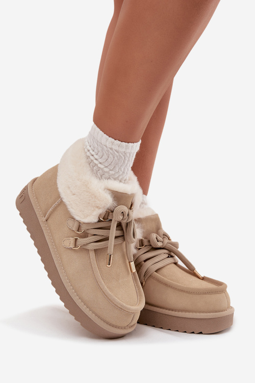 Жіночі зимові чоботи з натуральної замші D.Franklin DFSH375006 Світло бежеві