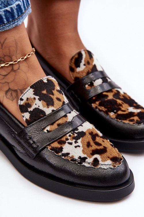 Жіночі шкіряні лофери Maciejka 06250-01 Чорні