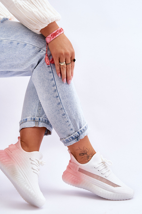 Білі та рожеві бостонські кросівки Ombre