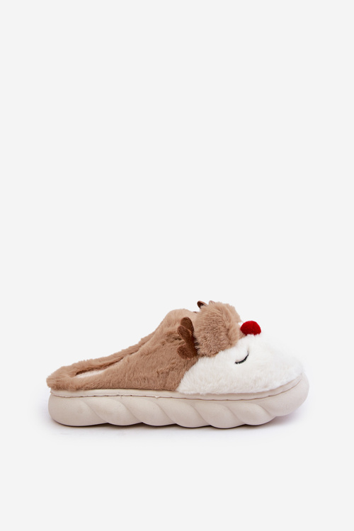 Жіночі коричневі тапочки з мотивом північного оленя Wistira