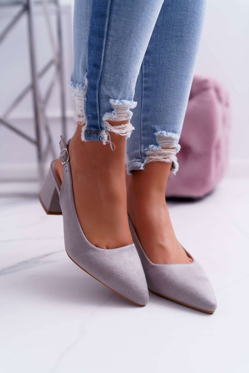 Жіночі туфлі на шпильці сірого кольору Contrail