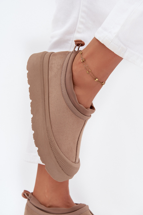 Жіночі Снігоступи На Платформі З Низьким Чоботом Темно-бежеві Izamine