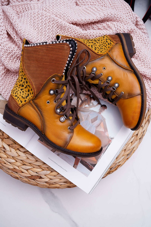 Жіночі шкіряні чоботи Чоботи Maciejka Yellow 3623A-07