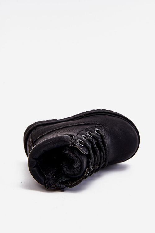 Дитячі утеплені чорні черевики Trapper Dexter