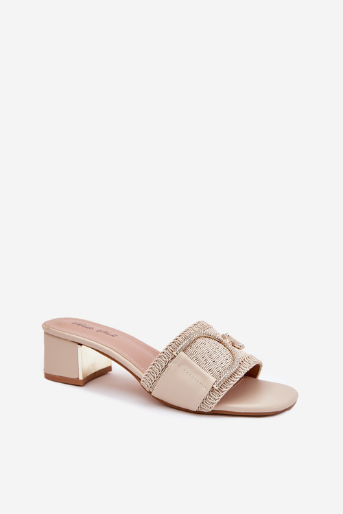 Жіночі Туфлі На Каблуку З Декоративним Елементом Бежеві Julinemi