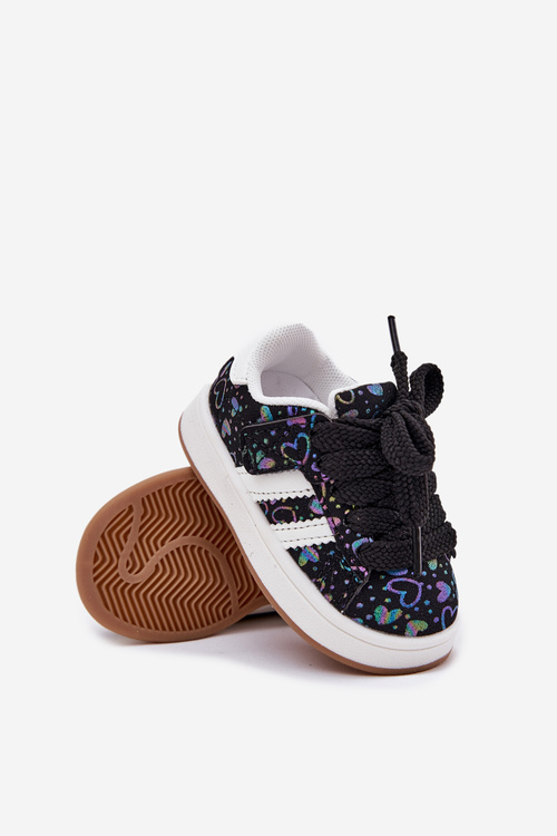Дитячі Спортивні Кросівки З Сердечками Чорні Mirelle