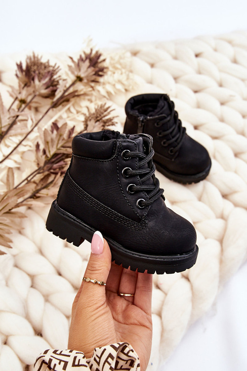 Дитячі утеплені чорні черевики Trapper Dexter