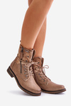 Жіночі робочі утеплені черевики на блискавці темно-бежеві Liletta