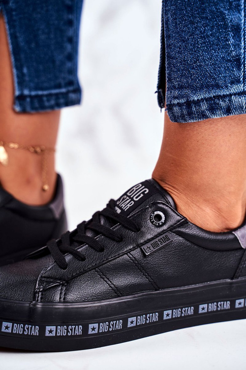 Жіночі шкіряні кросівки Big Star GG274193 Чорні
