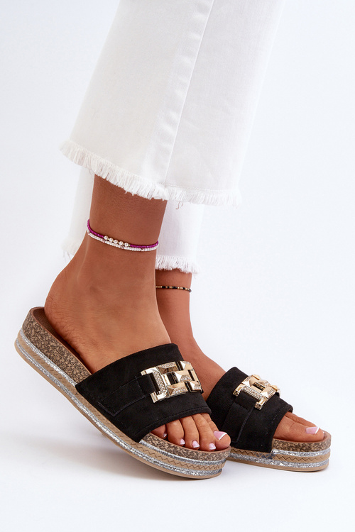 Жіночі босоніжки на платформі з декором Black Vapireta