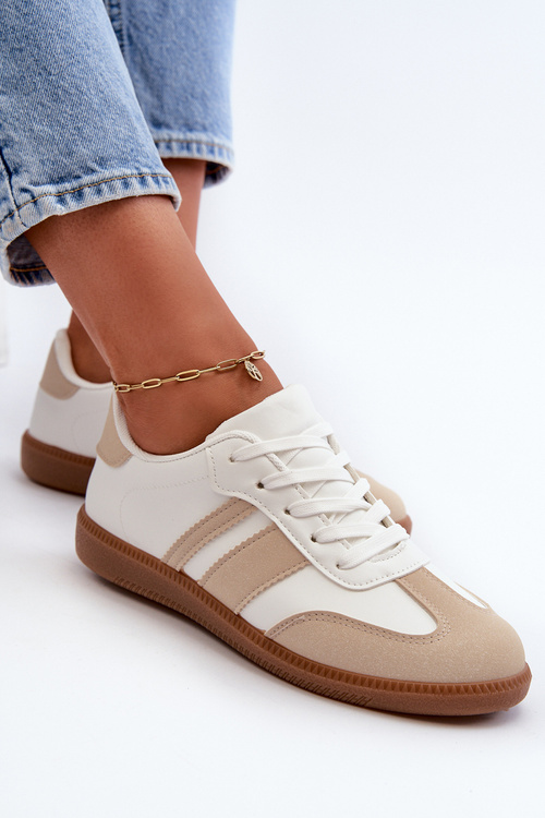 Жіночі кросівки з екошкіри бежеві Dorvalia