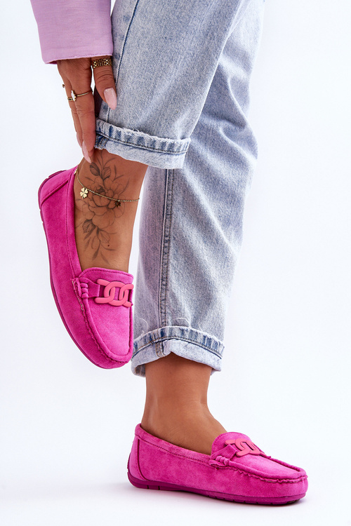 Жіночі модні замшеві мокасини Рабель рожеві