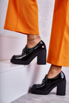 Лаковані туфлі на масивній посадці Black Jaime 
