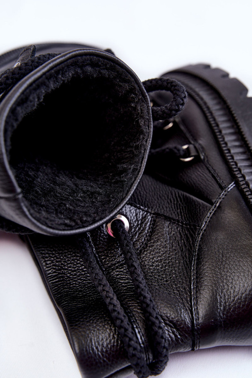 Жіночі модні зимові черевики чорного кольору Kallen