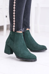 Жіночі зелені шкіряні чоботи на шпильці Ніколь