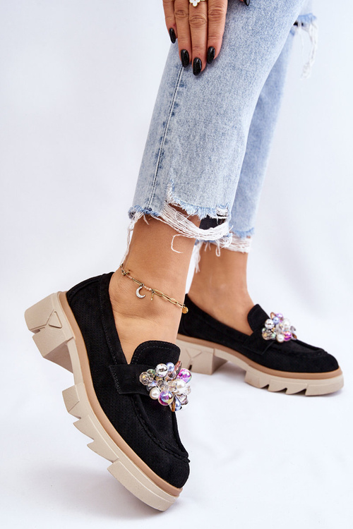 Жіночі туфлі лофери з орнаментом Black Issac