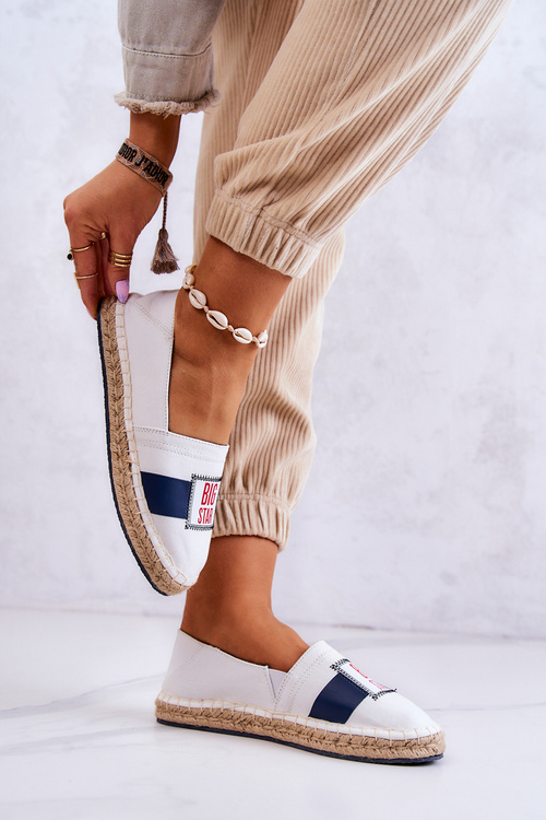 Жіночі еспадрільї без шнурівки Big Star JJ274964 білі та темно-сині