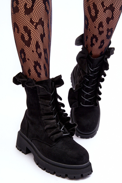 Замшеві чоботи Workery Black Nacelle на плоскій каблуці