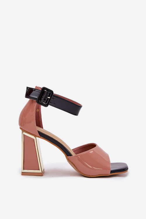 Лаковані Жіночі Сандалі На Каблуку Vinceza 20266 Рожеві