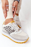 Шкіряне спортивне взуття на платформі GOE HH2N4001 біло-жовтий