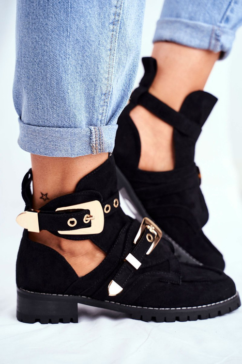 Чорні замшеві вирізані ботильйони Lu Boo Rock Girl
