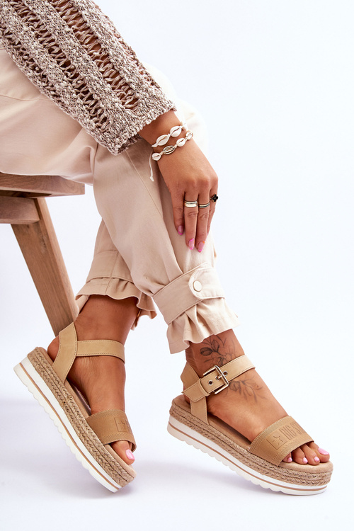 Зручні жіночі босоніжки на платформі Big Star LL274872, бежевий