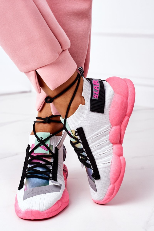 Жіноче спортивне взуття Кросівки біло-рожеві Bubble Tea