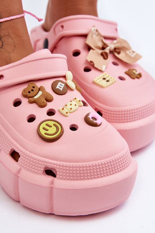 Жіночі поролонові тапочки Crocs з орнаментом Pink Marlett