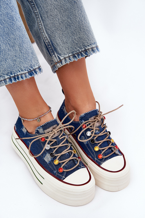 Жіночі Кросівки На Платформі GOE RR2N4103 Темно-сині