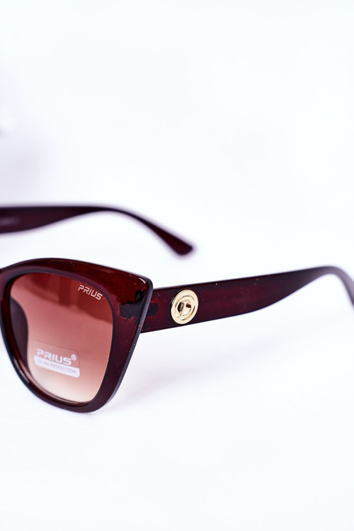 Жіночі сонцезахисні окуляри "котяче око" коричневого омбре