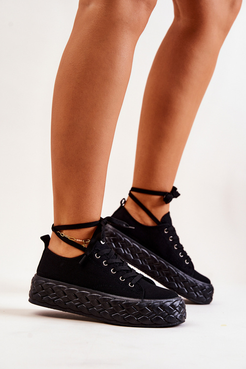 Кросівки на масивній платформі Чорні Suzane