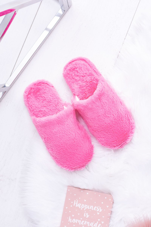 Жіночі тапочки зі штучного хутра темно-рожеві Mimia