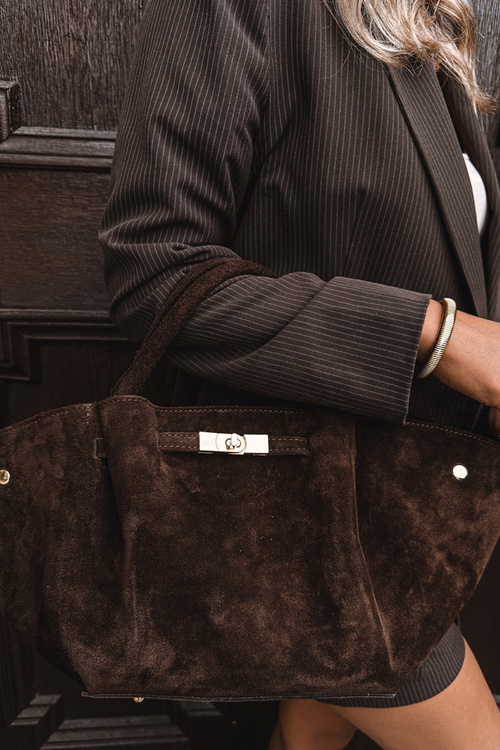 Сумка з натурального замші Шоколадна Fiorenza