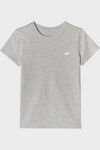 Гладка бавовняна футболка для дівчаток сіра 4F 4FJWMM00TTSHF1658-27M