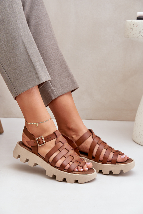 Шкіряні жіночі сандалі Zazoo 3695 Верблюд