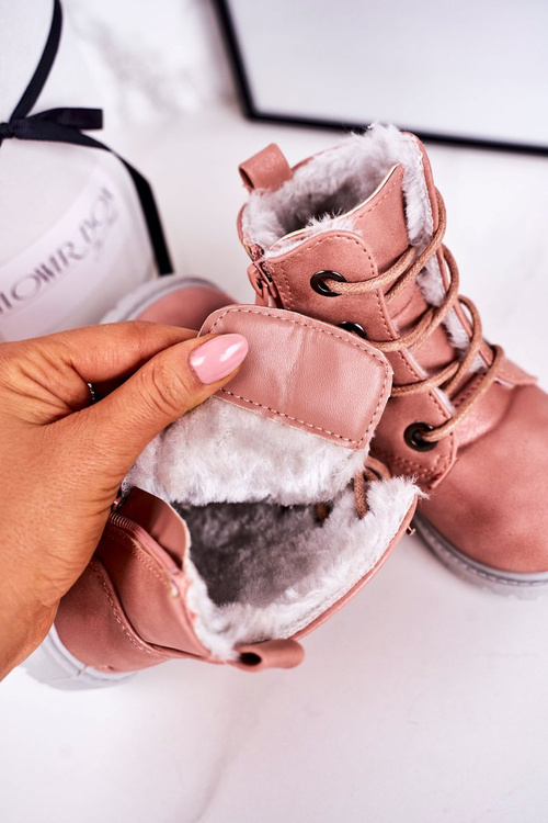 Чоботи дитячі утеплені на хутрі Рожеві Mia