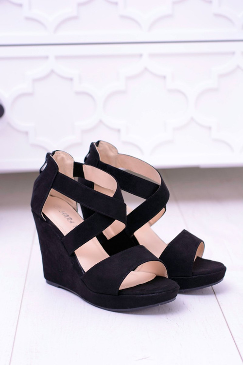 Комфортні жіночі чорні босоніжки Koturny Mirabet