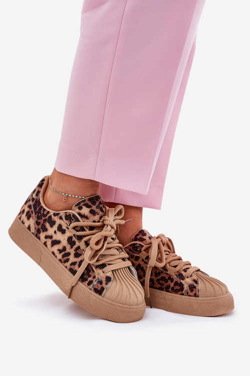 Жіночі Кросівки З Декором На Платформі Леопардові Коричневі Eanneth