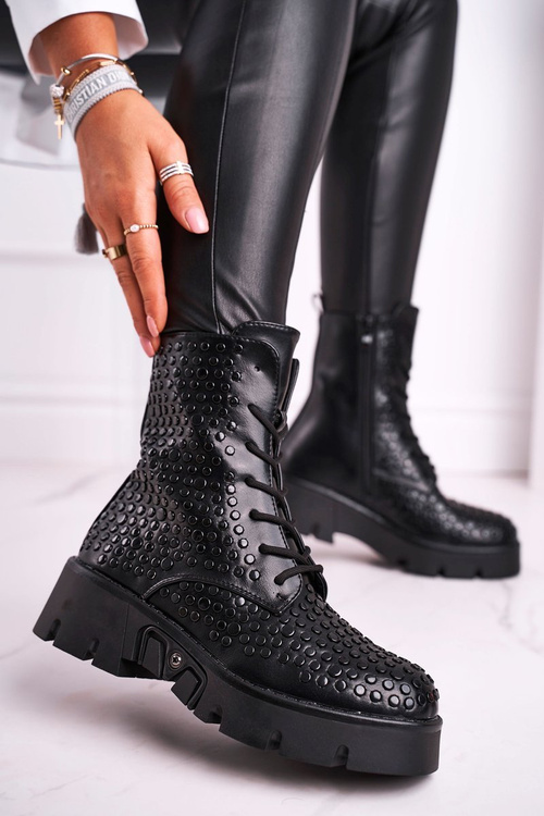 Чоботи жіночі гранж чорні Don't Stop