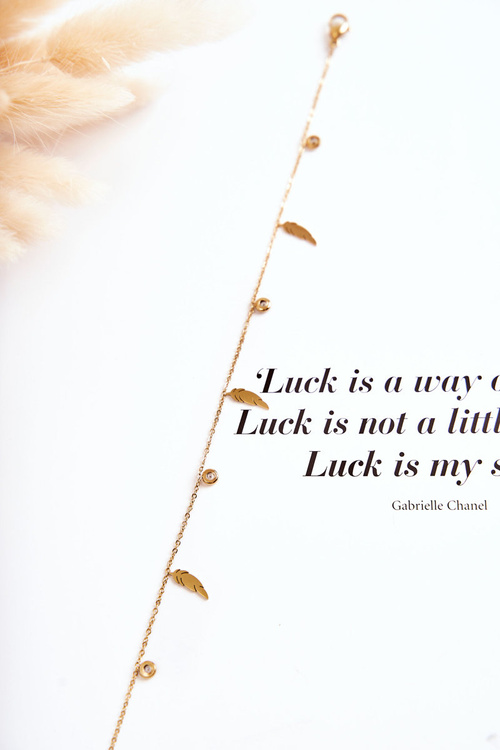 Браслет на ногу з пір'ям і кубічним цирконієм