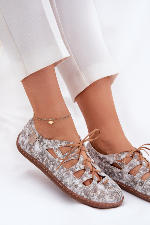 Шкіряні Балерини З Вирізами Maciejka 06835-25/00-1 Золоті