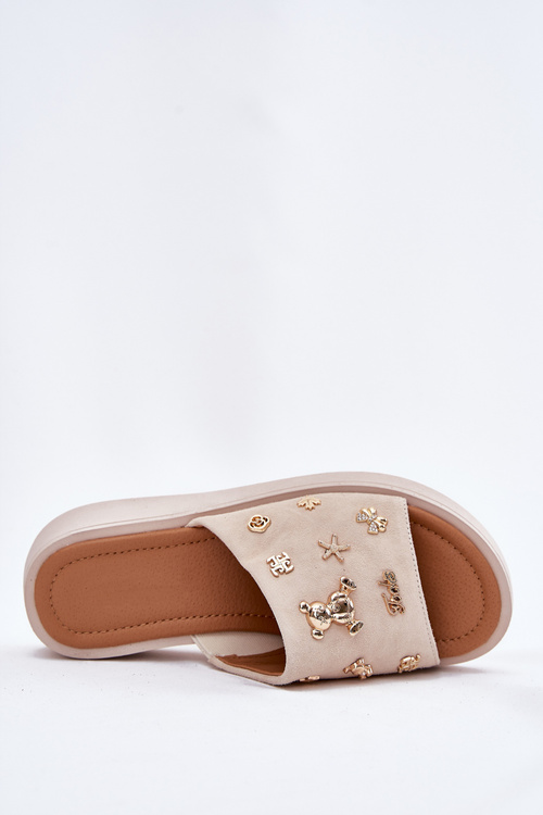 Жіночі Замшеві Сандалі З Прищіпками Vinceza 66741 Бежеві