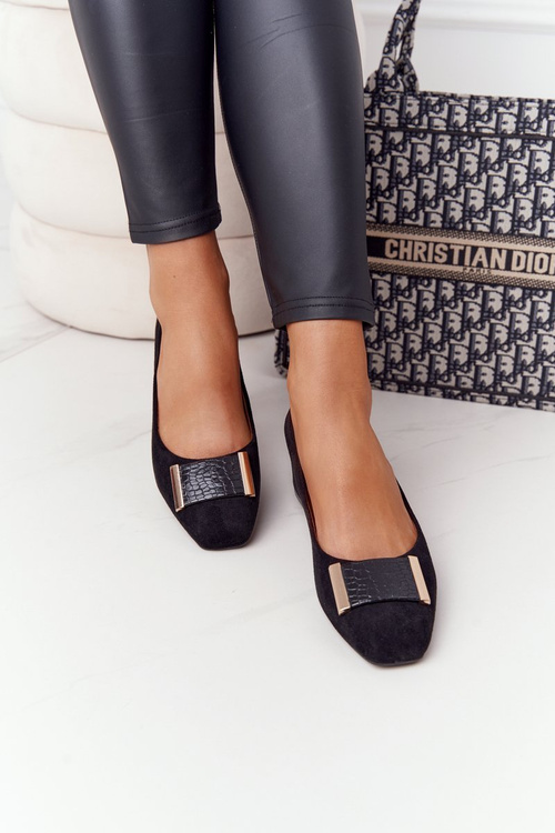 Чорні замшеві човники на блочному каблуці Sergio Leone PB142