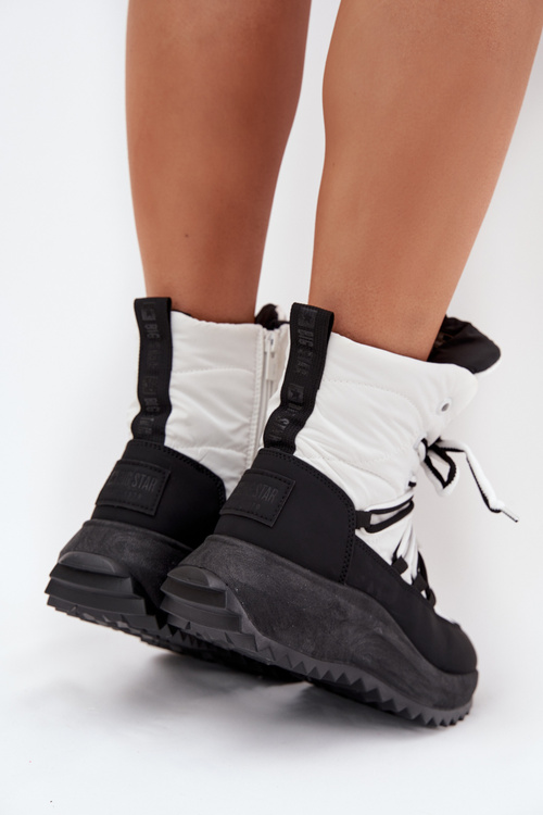 Жіночі Зимові Черевики На Застібку Big Star SS274060 Біло-Чорні