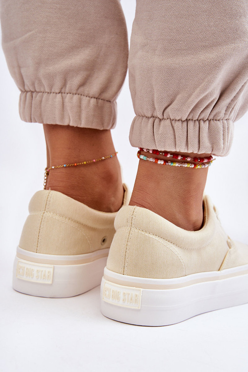 Тканинні кросівки на платформі Big Star LL2741444 Світло-жовті